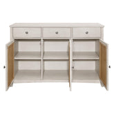 Kirby 3-drawer Rectangular Server with Adjustable Shelves Natural and Rustic Off White 192695