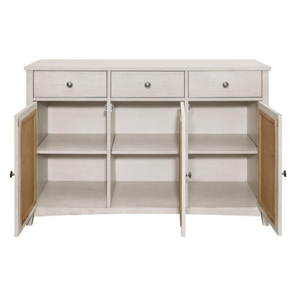 Kirby 3-drawer Rectangular Server with Adjustable Shelves Natural and Rustic Off White 192695