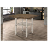 Sarasota Counter Height Table with Shelf Storage Nutmeg and Rustic Cream 192818
