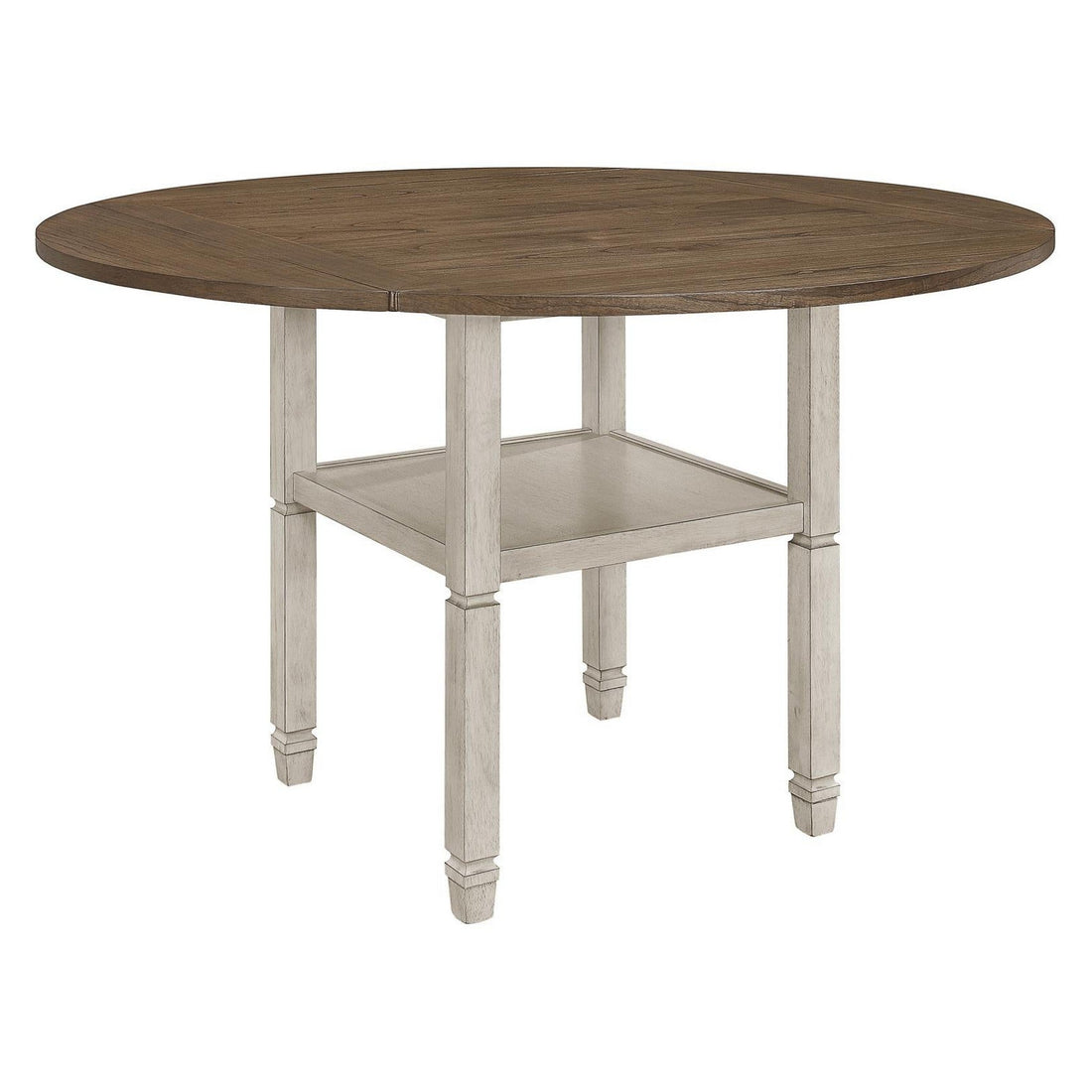 Sarasota Counter Height Table with Shelf Storage Nutmeg and Rustic Cream 192818