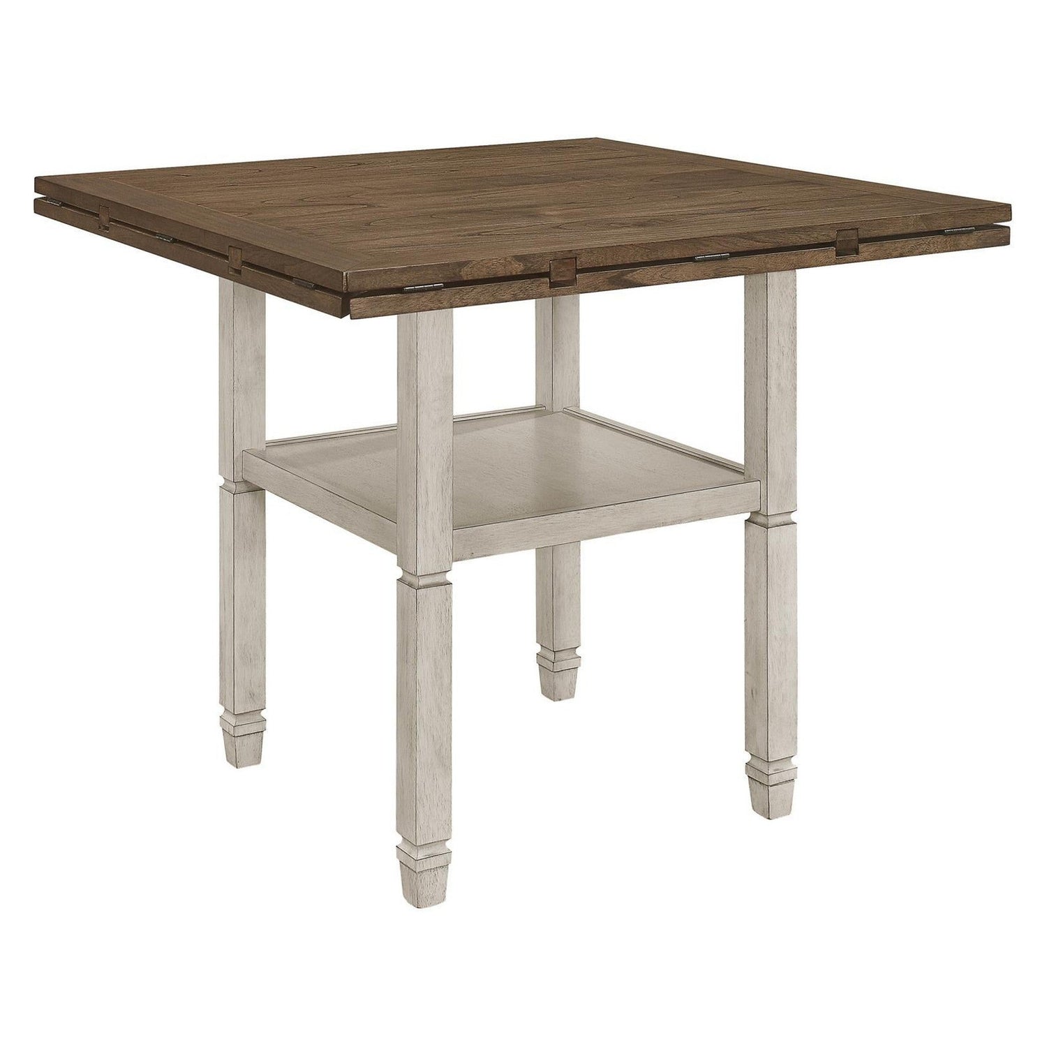 Sarasota Counter Height Table with Shelf Storage Nutmeg and Rustic Cream 192818