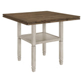 Sarasota Counter Height Table with Shelf Storage Nutmeg and Rustic Cream 192818