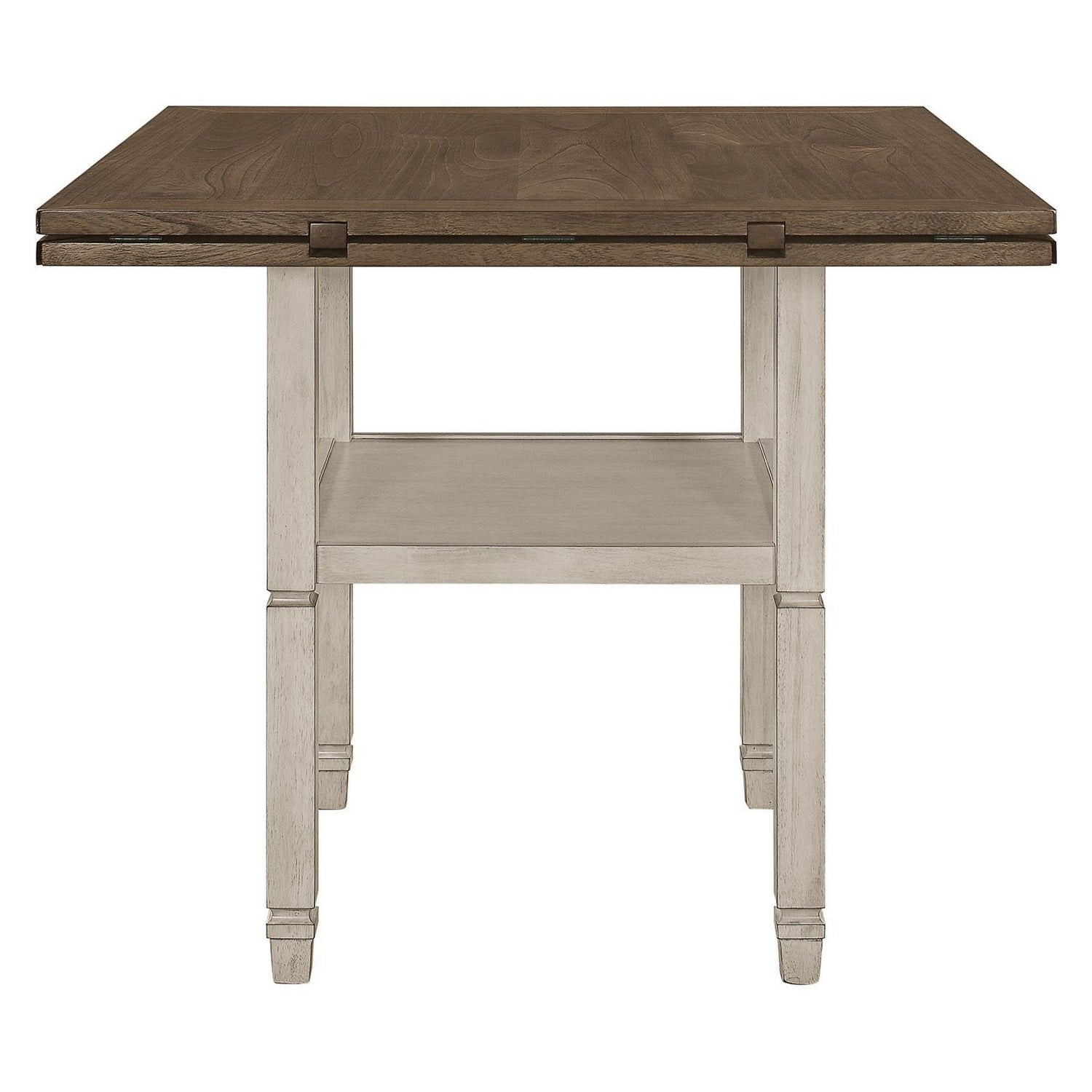 Sarasota Counter Height Table with Shelf Storage Nutmeg and Rustic Cream 192818