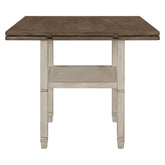 Sarasota Counter Height Table with Shelf Storage Nutmeg and Rustic Cream 192818