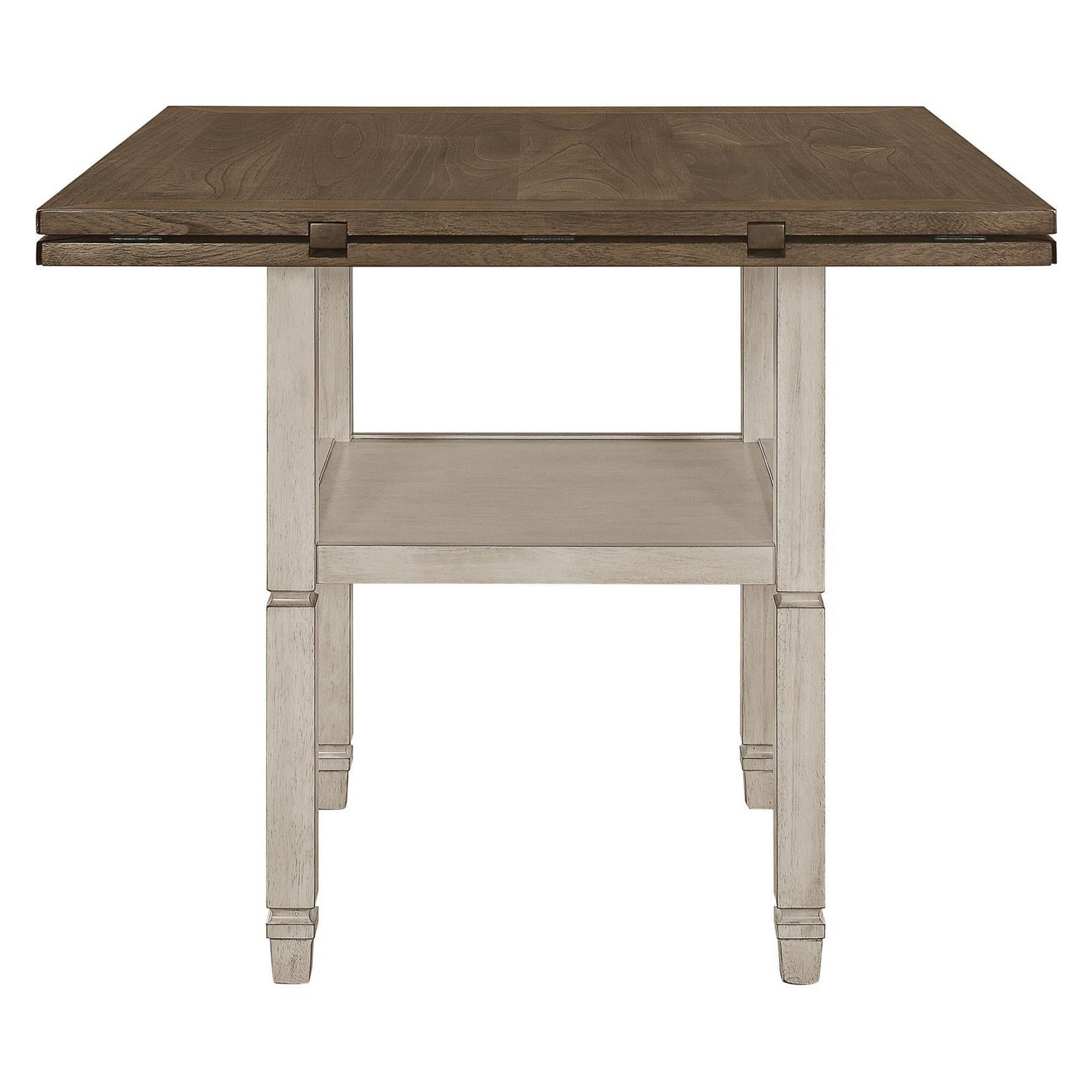 Sarasota Counter Height Table with Shelf Storage Nutmeg and Rustic Cream 192818