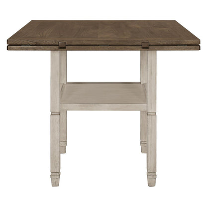 Sarasota Counter Height Table with Shelf Storage Nutmeg and Rustic Cream 192818