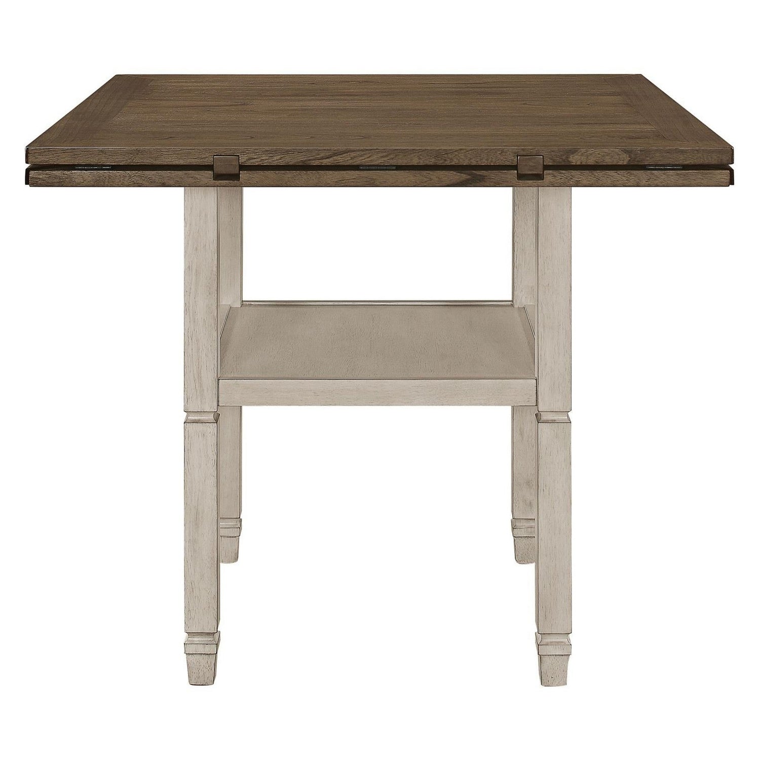 Sarasota Counter Height Table with Shelf Storage Nutmeg and Rustic Cream 192818
