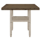 Sarasota Counter Height Table with Shelf Storage Nutmeg and Rustic Cream 192818