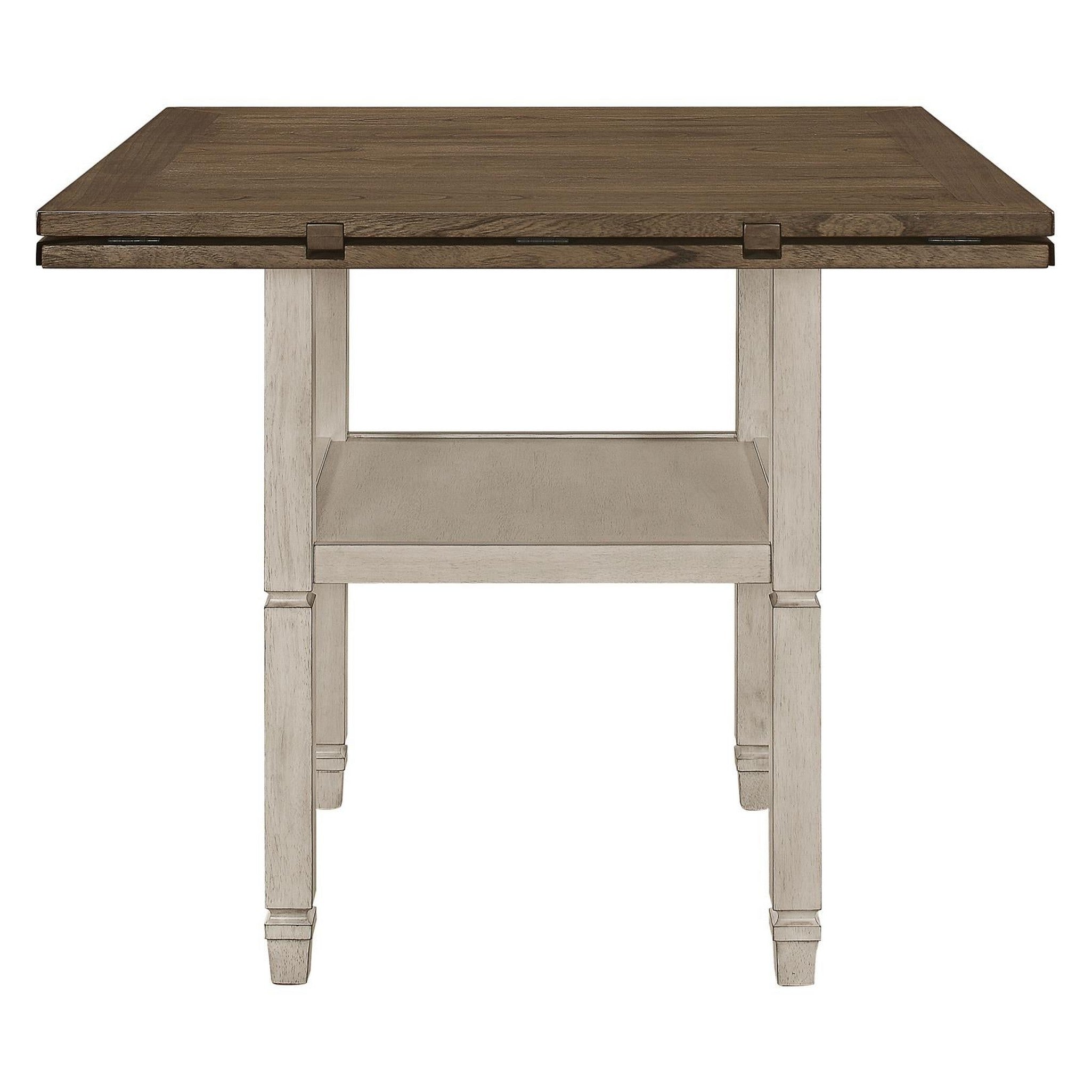 Sarasota Counter Height Table with Shelf Storage Nutmeg and Rustic Cream 192818