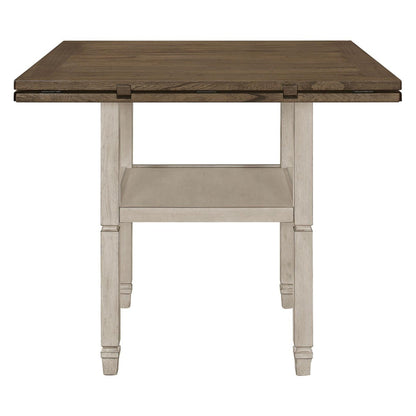 Sarasota Counter Height Table with Shelf Storage Nutmeg and Rustic Cream 192818