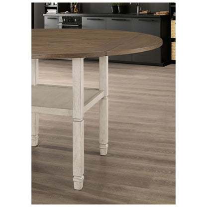 Sarasota Counter Height Table with Shelf Storage Nutmeg and Rustic Cream 192818