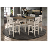 Sarasota Counter Height Table with Shelf Storage Nutmeg and Rustic Cream 192818