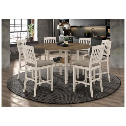 Sarasota Counter Height Table with Shelf Storage Nutmeg and Rustic Cream 192818