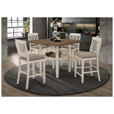 Sarasota Counter Height Table with Shelf Storage Nutmeg and Rustic Cream 192818