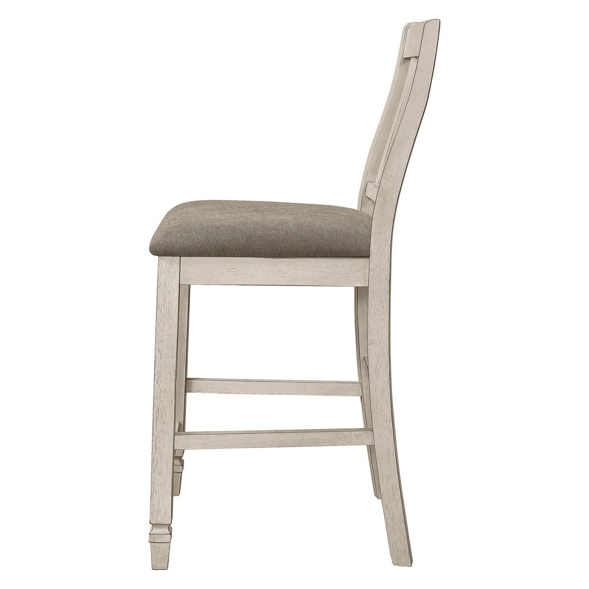 Sarasota Slat Back Counter Height Chairs Grey and Rustic Cream (Set of 2) 192819