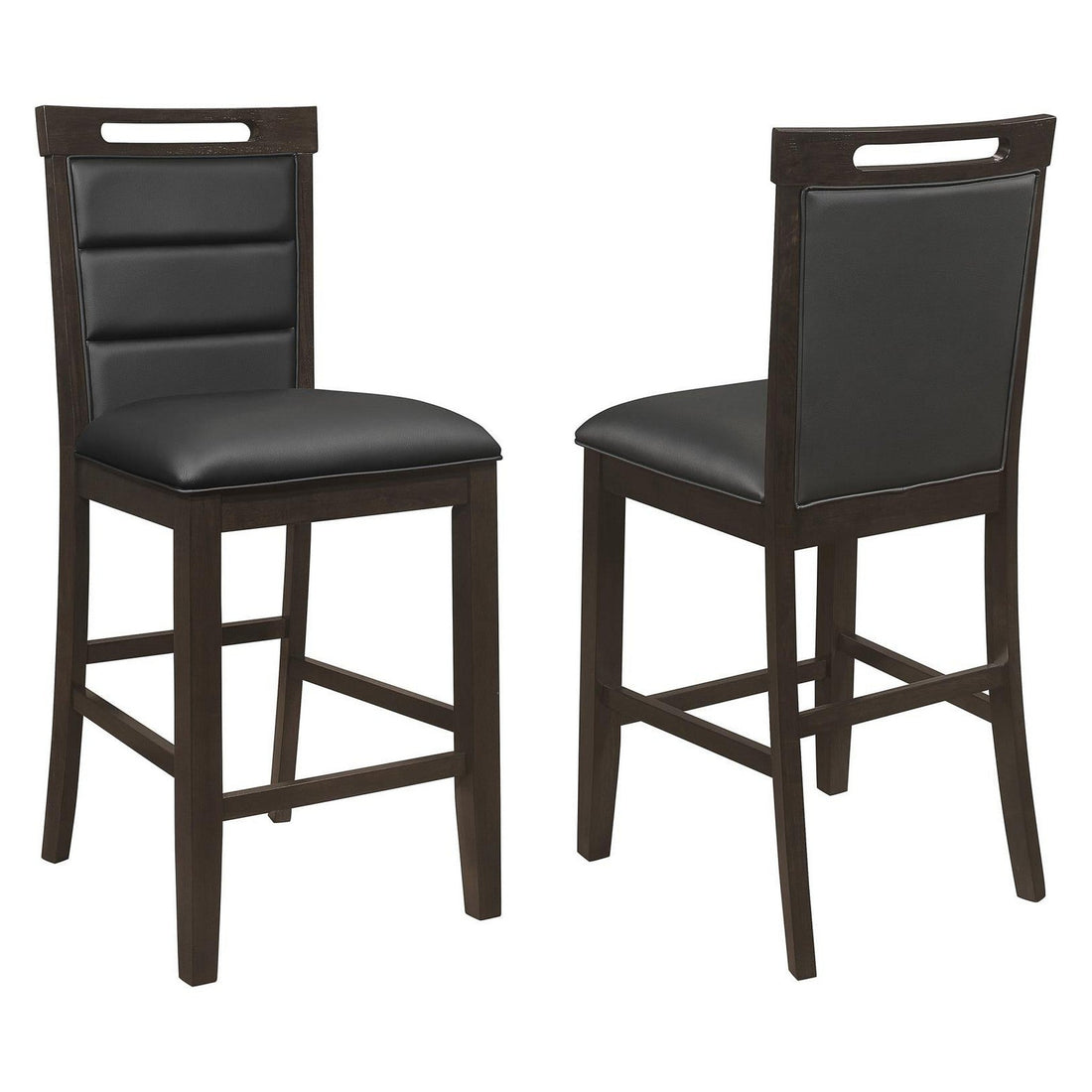 Prentiss Upholstered Counter Height Chair (Set of 2) Black and Cappuccino 193109