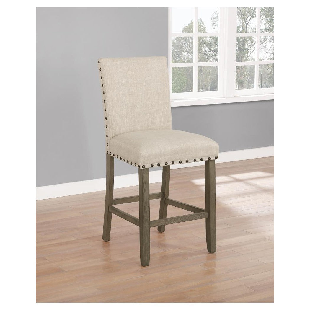 Ralland Upholstered Counter Height Stools with Nailhead Trim Beige (Set of 2) 193138