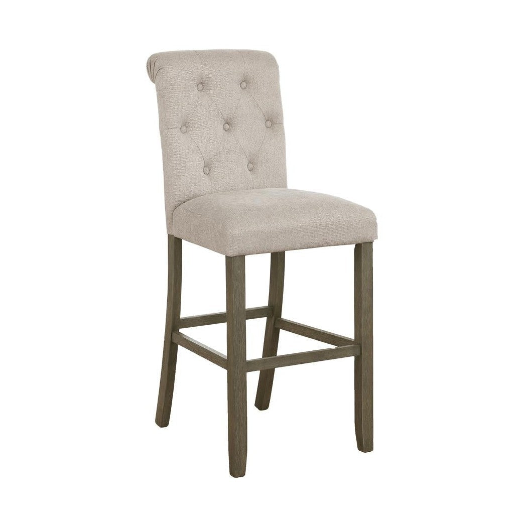 Balboa Tufted Back Bar Stools Beige and Rustic Brown (Set of 2) 193169