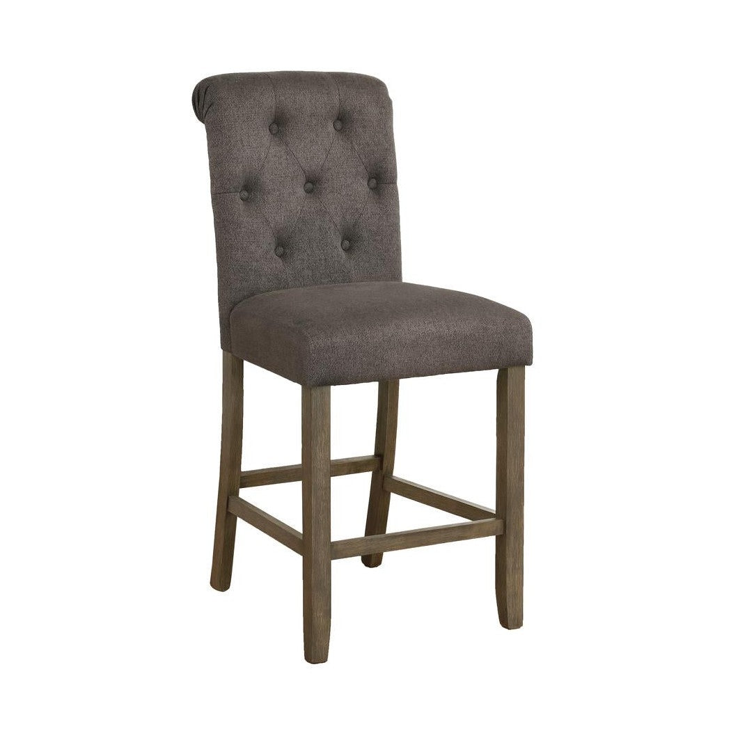 Balboa Tufted Back Counter Height Stools Grey and Rustic Brown (Set of 2) 193178