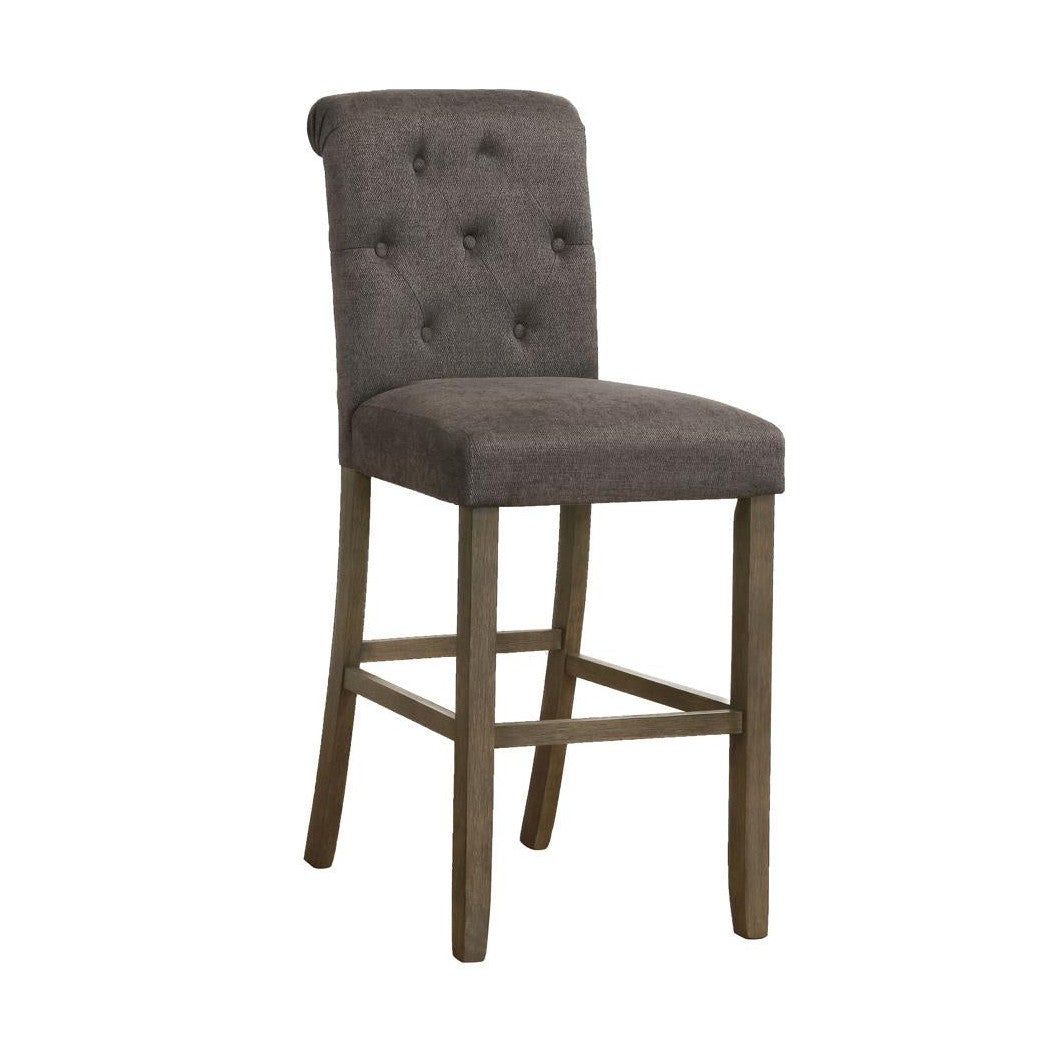 Balboa Tufted Back Bar Stools Grey and Rustic Brown (Set of 2) 193179