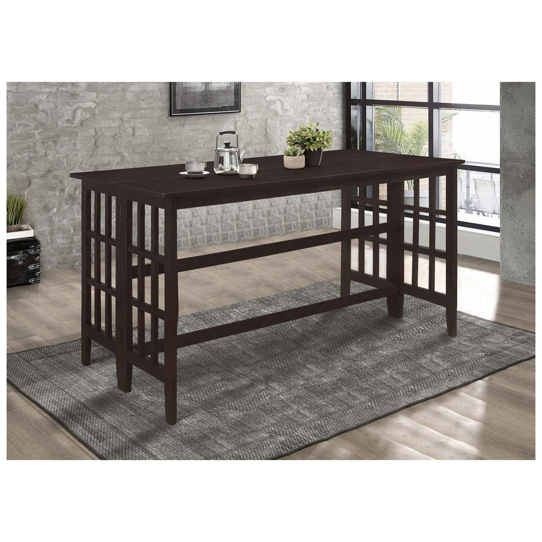 Carmina Rectangular Counter Height Table Brown 193478