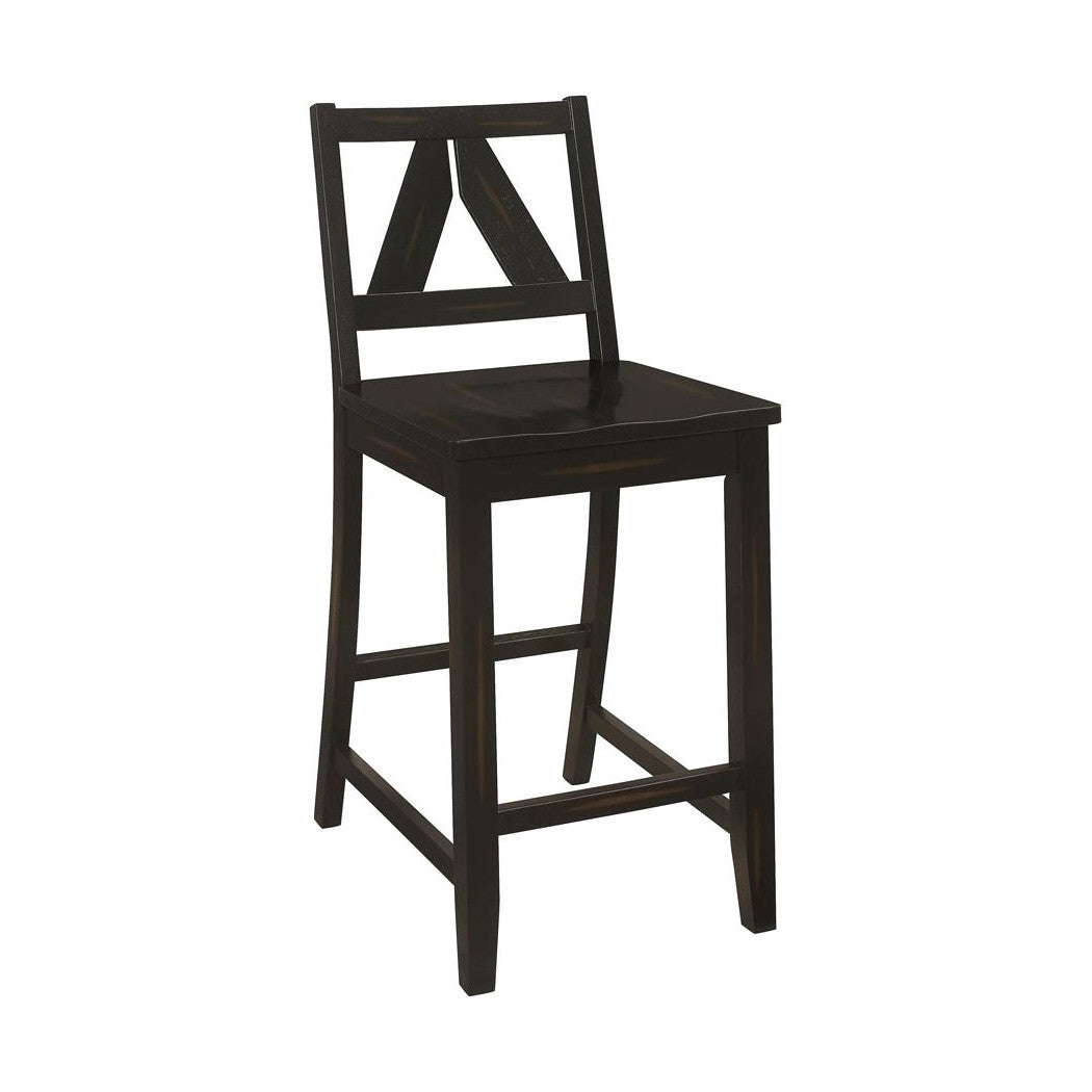 Bairn Counter Height Stools Black Sand with Low Back (Set of 2) 193499