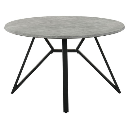 Neil Round Wood Top Dining Table Concrete and Black 193801