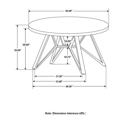 Neil Round Wood Top Dining Table Concrete and Black 193801