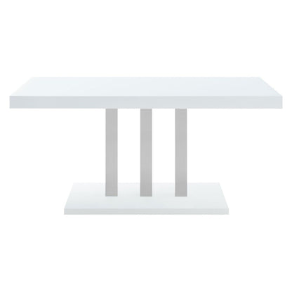 Brooklyn Rectangular Dining Table White High Gloss and Chrome 193811