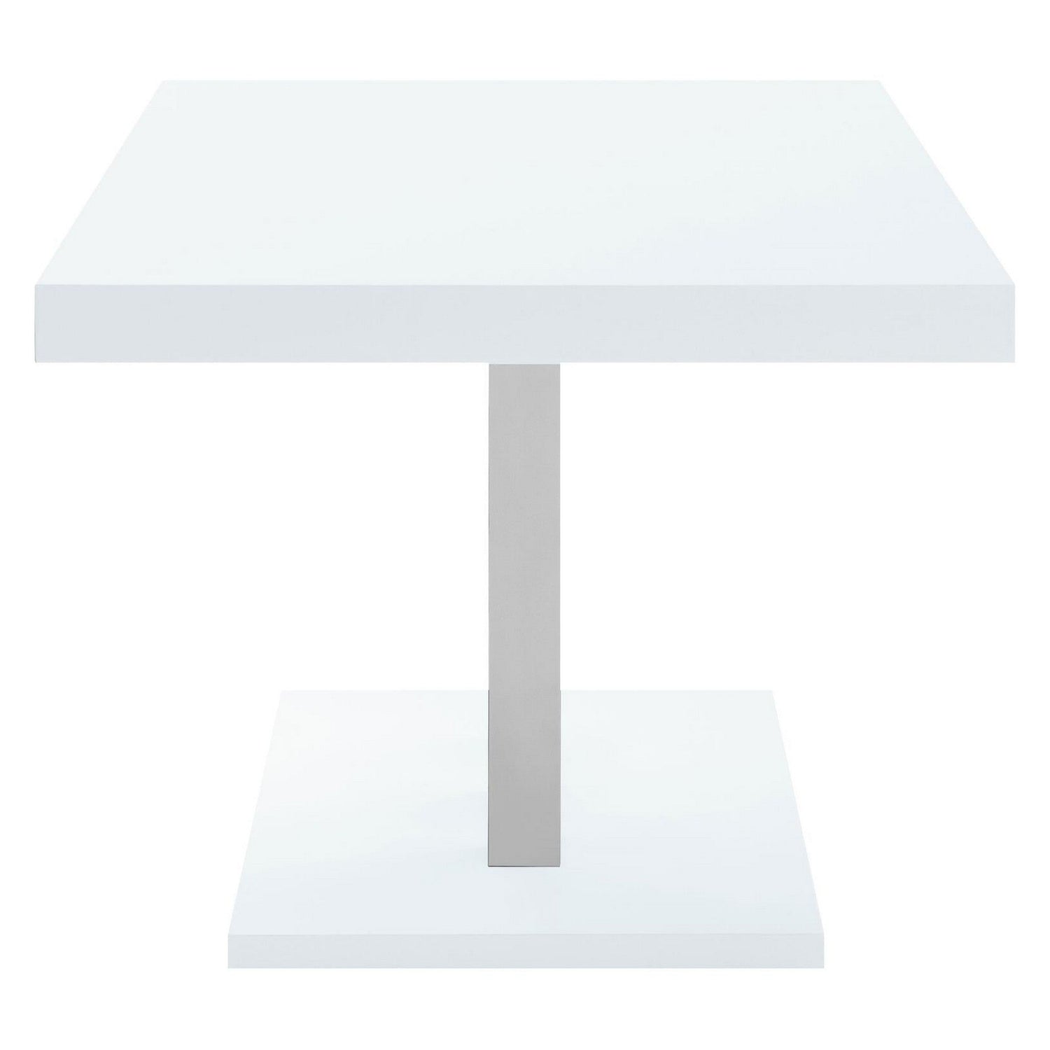 Brooklyn Rectangular Dining Table White High Gloss and Chrome 193811
