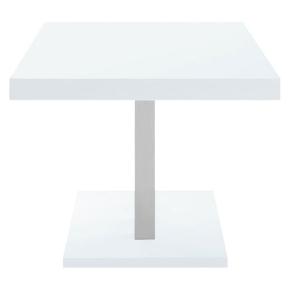 Brooklyn Rectangular Dining Table White High Gloss and Chrome 193811