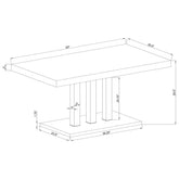 Brooklyn Rectangular Dining Table White High Gloss and Chrome 193811
