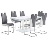 Brooklyn Rectangular Dining Table White High Gloss and Chrome 193811