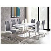 Brooklyn Rectangular Dining Table White High Gloss and Chrome 193811