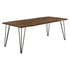 Neve Live-edge Dining Table with Hairpin Legs Sheesham Grey and Gunmetal 193861