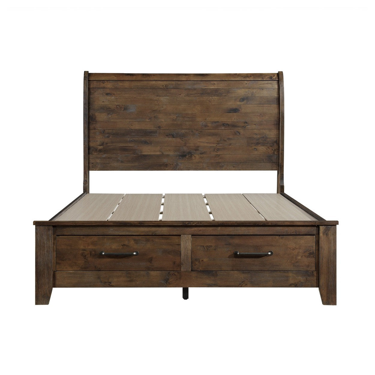 (3) QN BED W/ FTBD STRG, ALL SOLID RUBBERWD 1957-1*