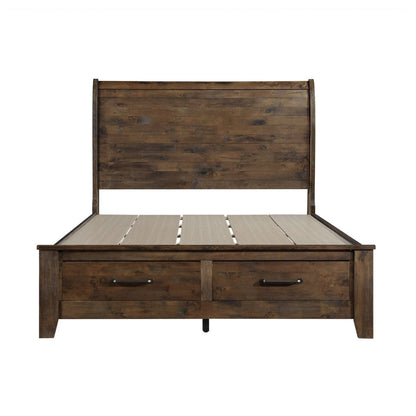 (3) QN BED W/ FTBD STRG, ALL SOLID RUBBERWD 1957-1*
