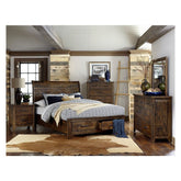 (3) QN BED W/ FTBD STRG, ALL SOLID RUBBERWD 1957-1*