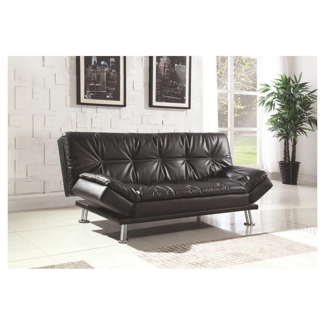 Coaster Dilleston Tufted Back Upholstered Sofa Bed Black
