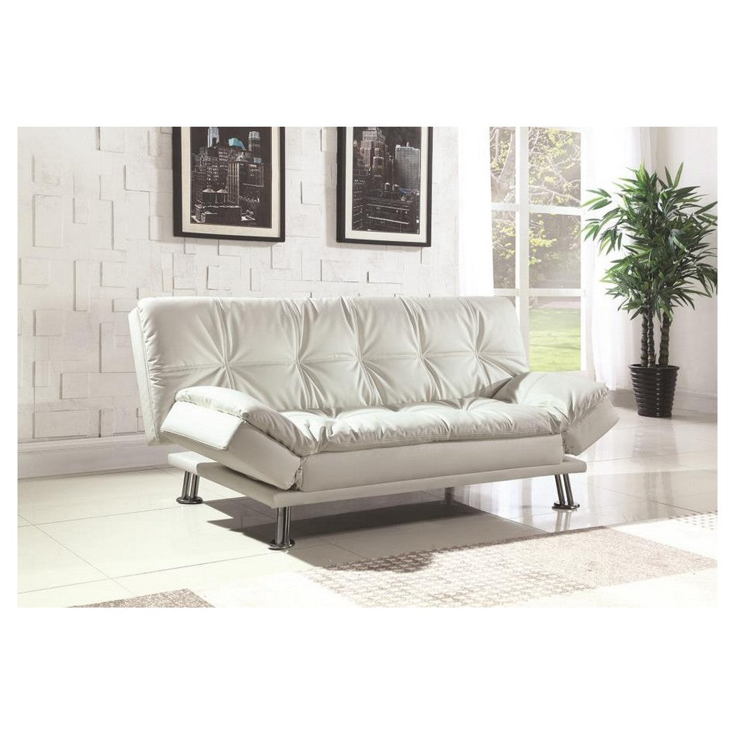 Coaster Dilleston Tufted Back Upholstered Sofa Bed White