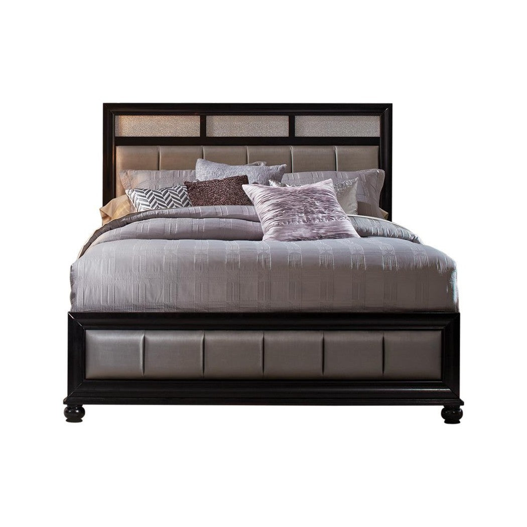 Barzini Eastern King Upholstered Bed Black and Grey 200891KE