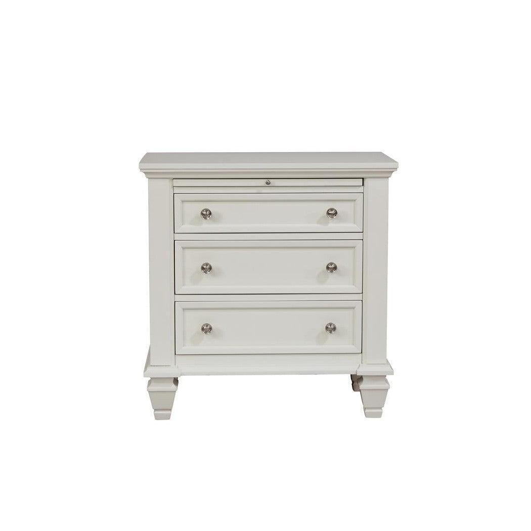 Sandy Beach 3-drawer Nightstand White 201302