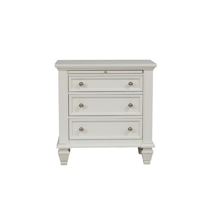 Sandy Beach 3-drawer Nightstand White 201302