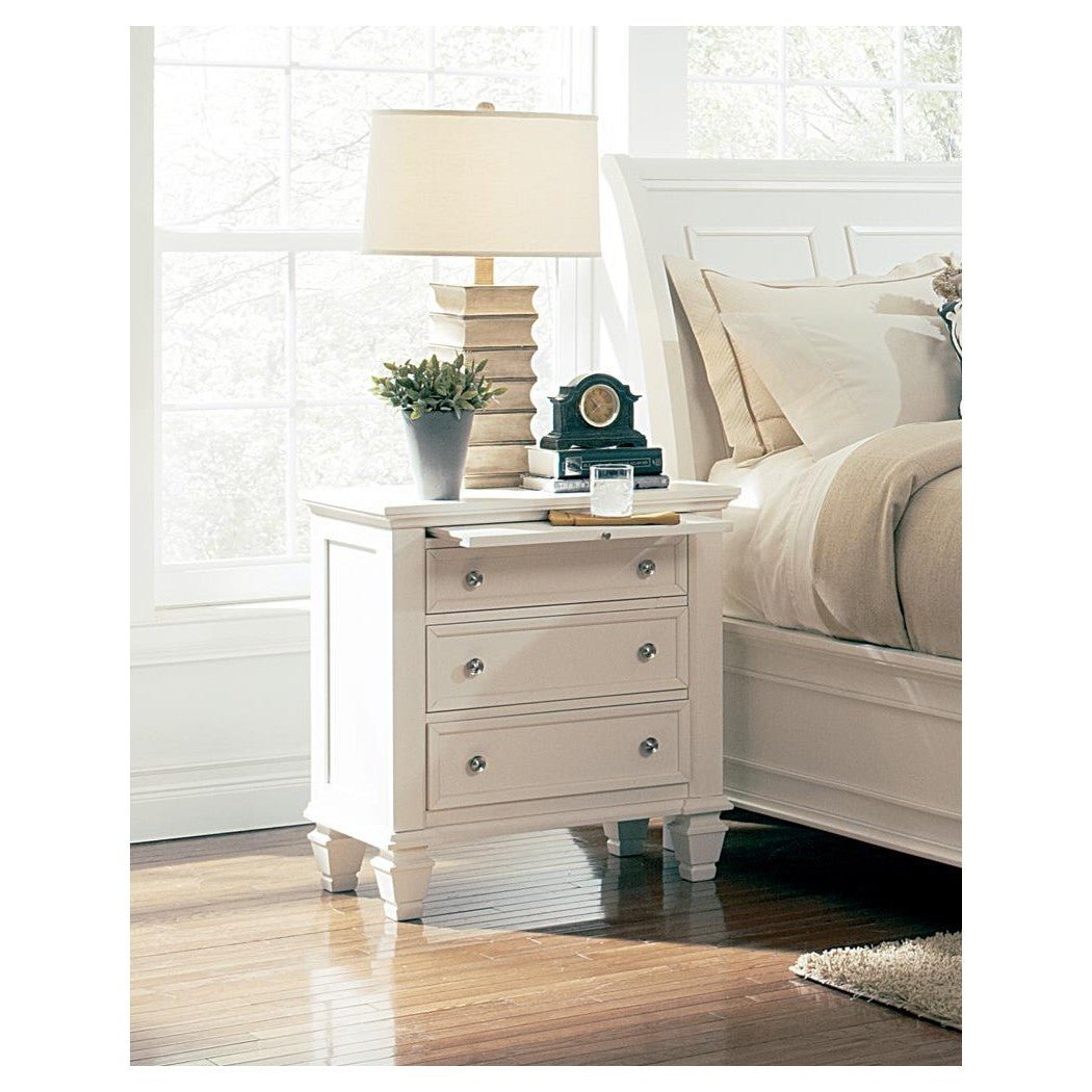 Sandy Beach 3-drawer Nightstand White 201302