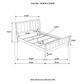 Carlton Full Upholstered Panel Bed Cappuccino and Black 202091F