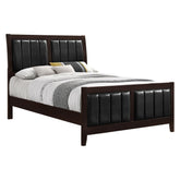 Carlton Eastern King Upholstered Bed Cappuccino and Black 202091KE