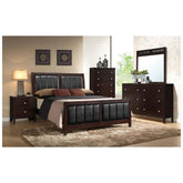 Carlton Eastern King Upholstered Bed Cappuccino and Black 202091KE