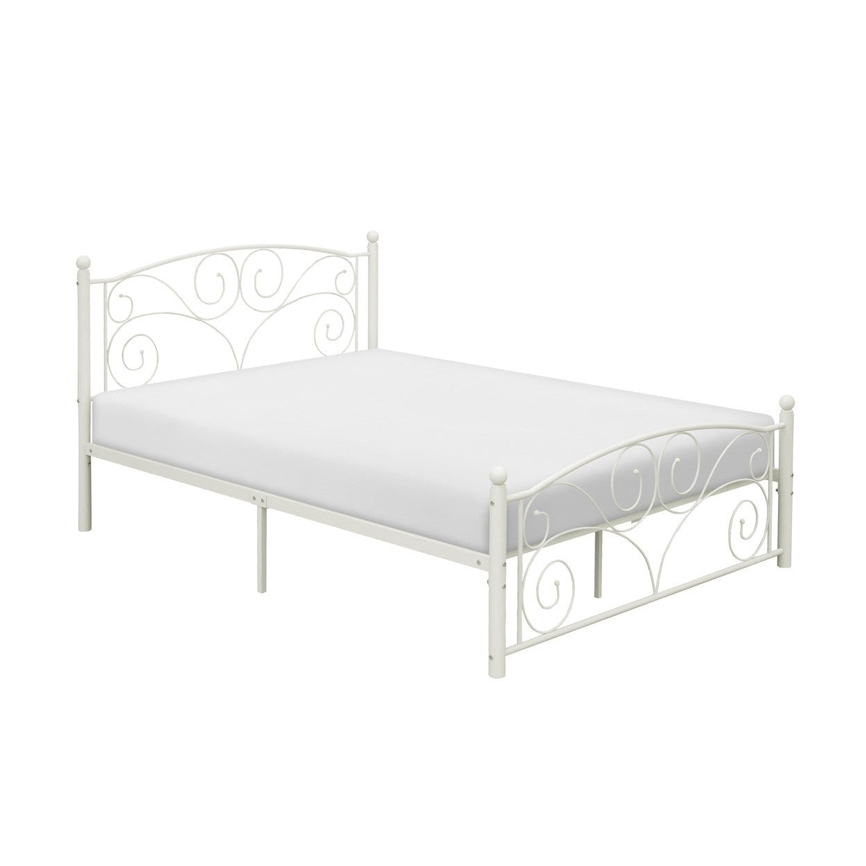 FULL METAL PLATFORM BED, WHITE 2021FW-1