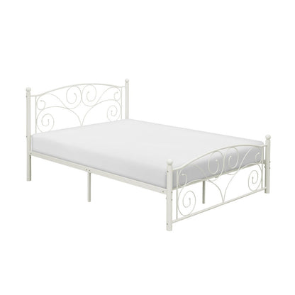 FULL METAL PLATFORM BED, WHITE 2021FW-1