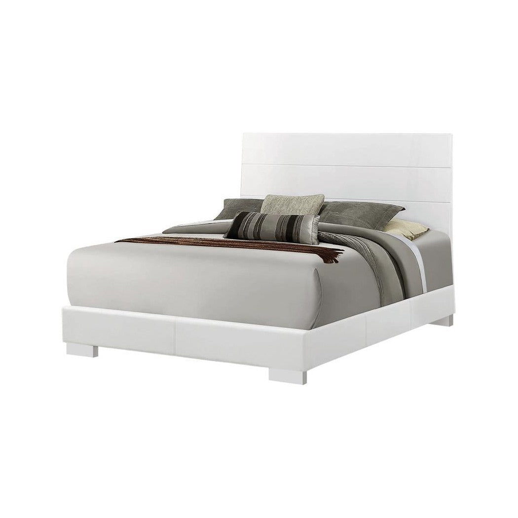 Felicity Eastern King Panel Bed Glossy White 203501KE